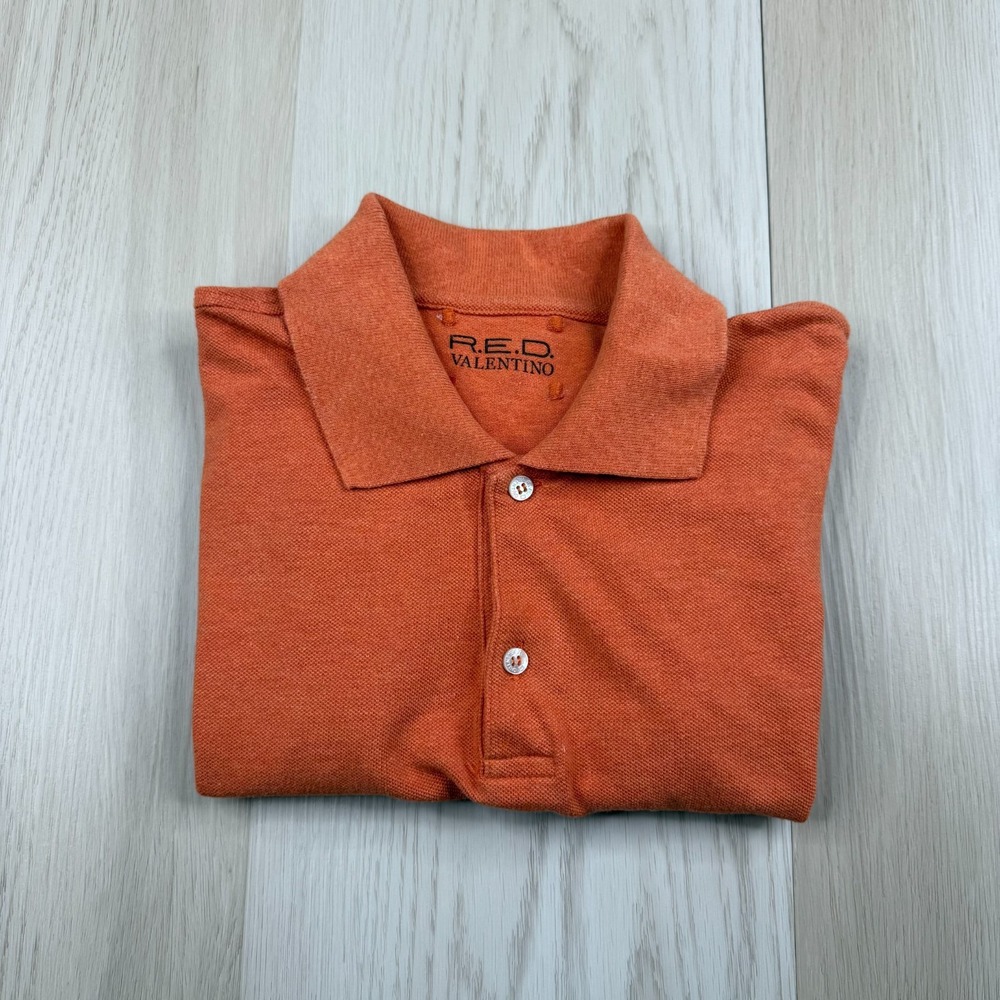 RED Valentino Mens Orange Classic Outdoor Cotton Short Sleeve Polo Shirt Size S